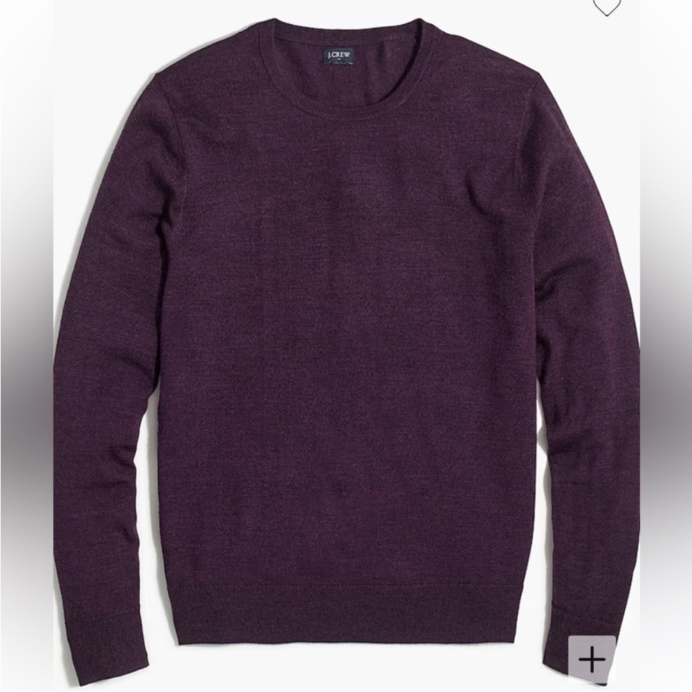 Merino Wool Blend Grandma Crewneck Sweater Purple XS NEW